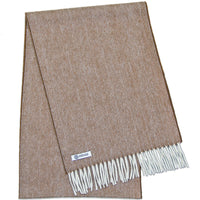 Cashmere Herringbone Scarf - Cappuccino