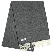 Cashmere Herringbone Scarf - Charcoal