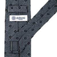 Floral Fina Grenadine Silk Tie - Grey Mottled - Hand-Rolled