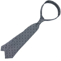 Floral Fina Grenadine Silk Tie - Grey Mottled - Hand-Rolled