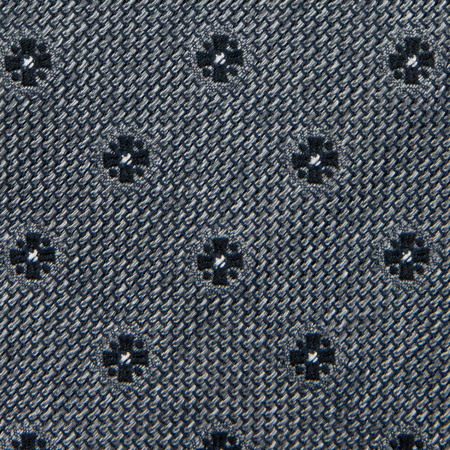 Floral Fina Grenadine Silk Tie - Grey Mottled - Hand-Rolled