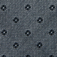 Floral Fina Grenadine Silk Tie - Grey Mottled - Hand-Rolled