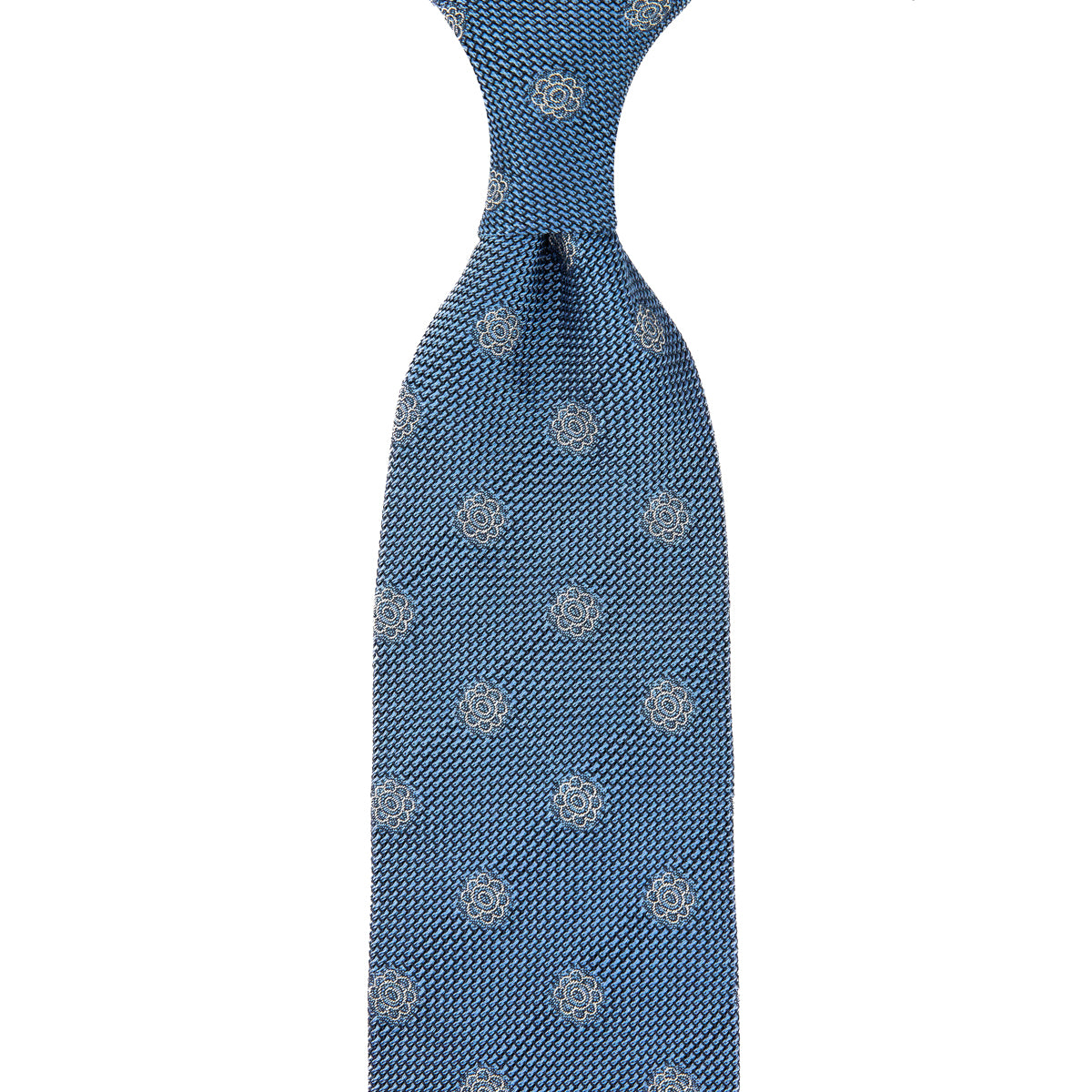 Shibumi-Flower Fina Grenadine Silk Tie - Sky Blue