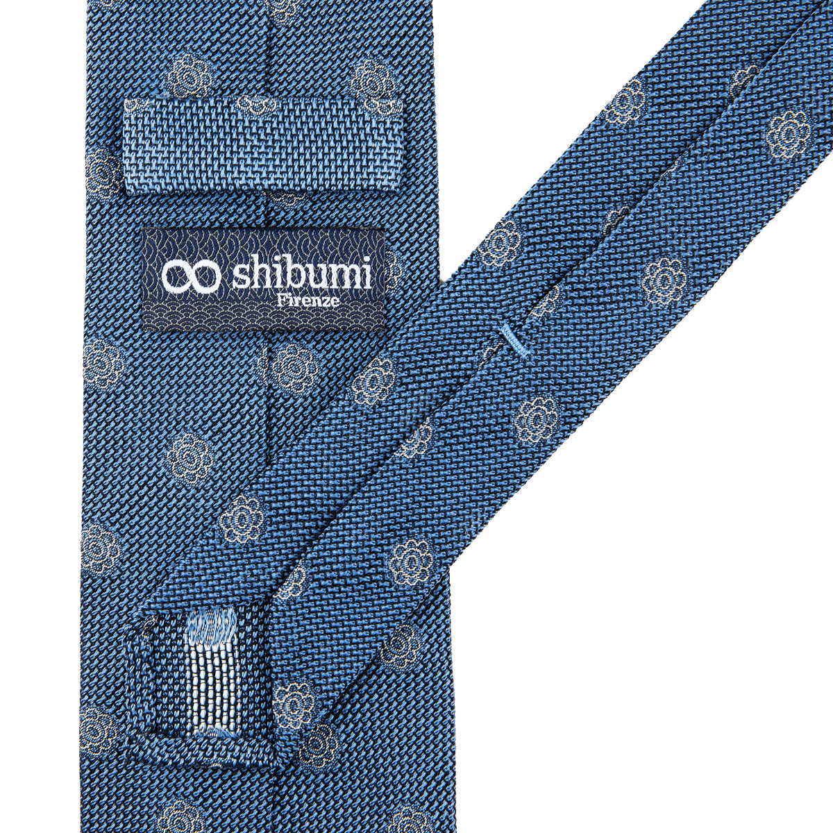 Shibumi-Flower Fina Grenadine Silk Tie - Sky Blue