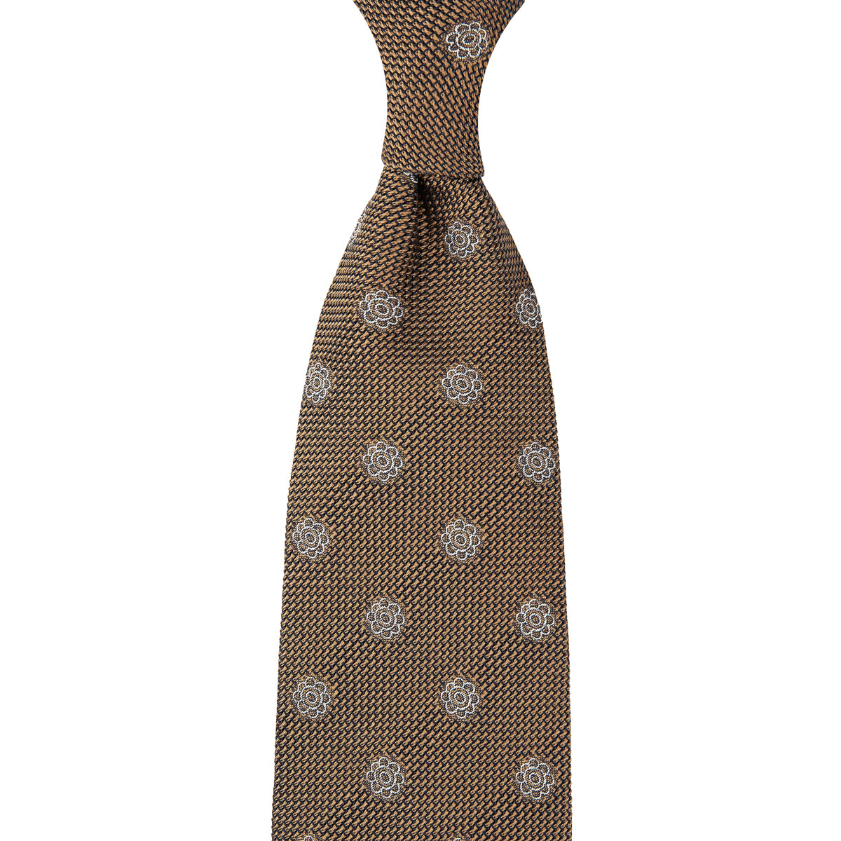 Shibumi-Flower Fina Grenadine Silk Tie - Beige