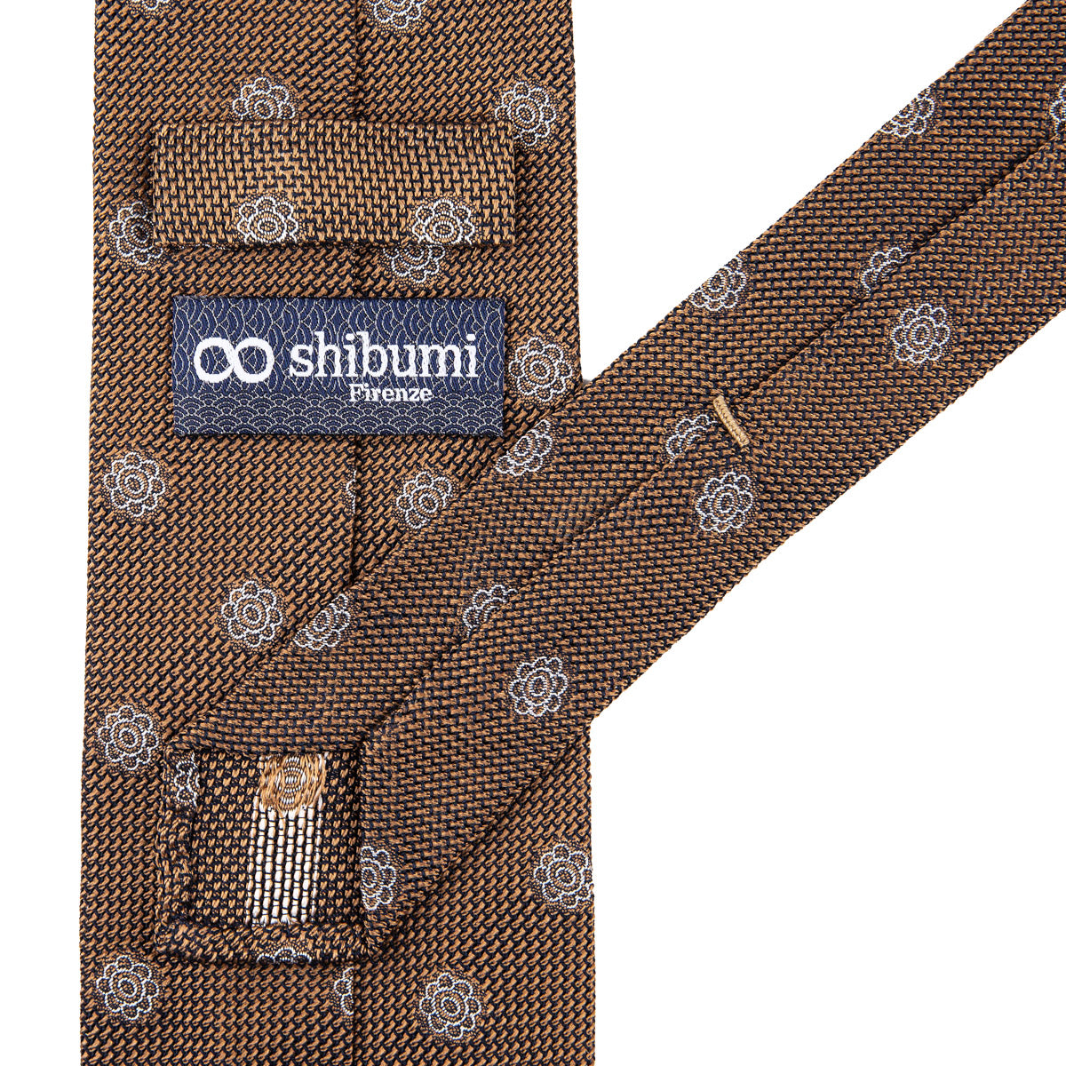 Shibumi-Flower Fina Grenadine Silk Tie - Beige