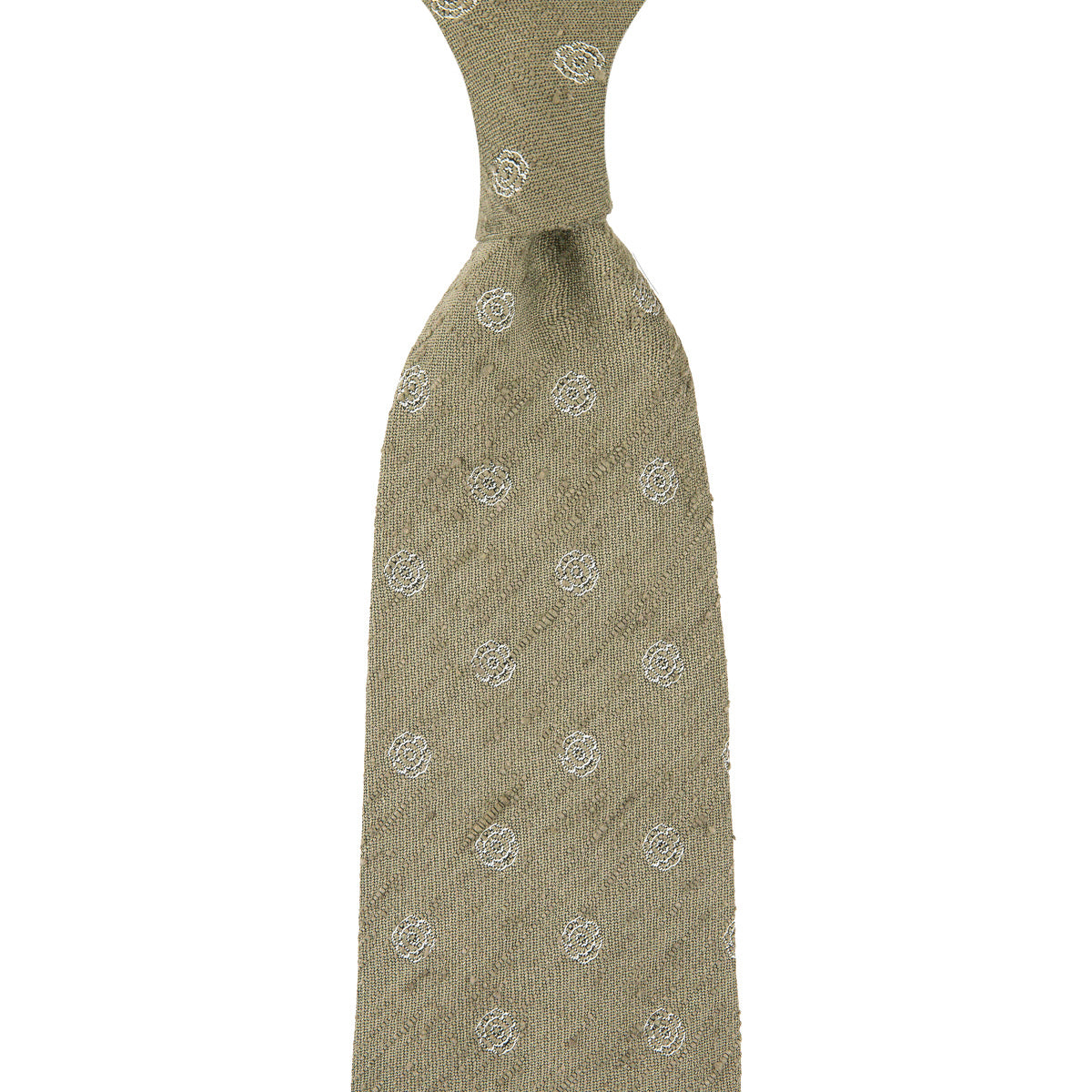 Shibumi-Flower Shantung Silk Tie - Rosemary - Hand-Rolled
