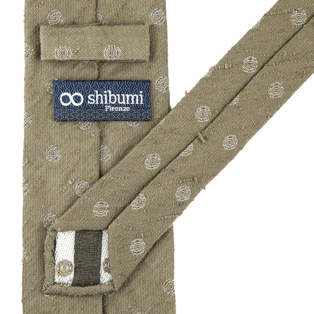 Shibumi-Flower Shantung Silk Tie - Rosemary - Hand-Rolled