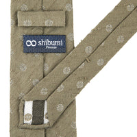 Shibumi-Flower Shantung Silk Tie - Rosemary - Hand-Rolled