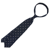 Shibumi-Flower Shantung Silk Tie - Navy - Hand-Rolled
