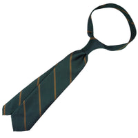 Japanese Repp Stripe Silk Tie - Bottle / Copper