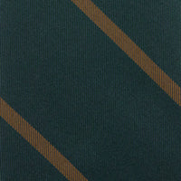 Japanese Repp Stripe Silk Tie - Bottle / Copper