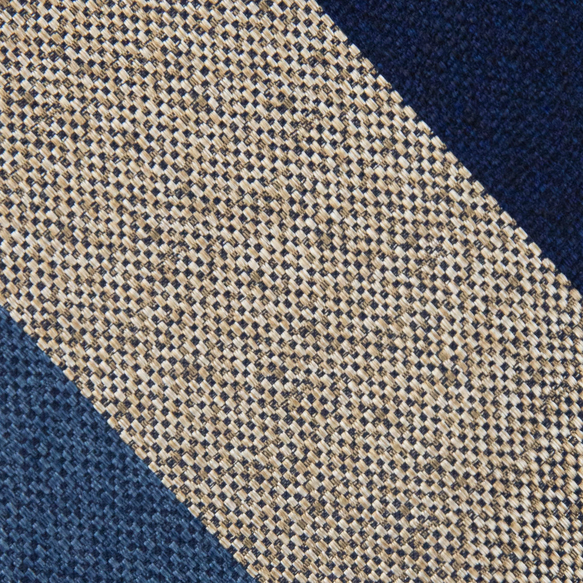 Japanese Boucle Silk Tie - Navy / Blue / Beige