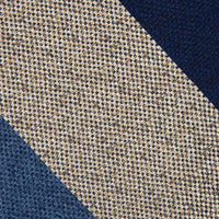 Japanese Boucle Silk Tie - Navy / Blue / Beige