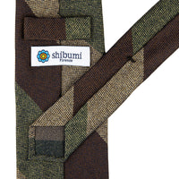 Japanese Boucle Silk Tie - Brown / Olive / Beige