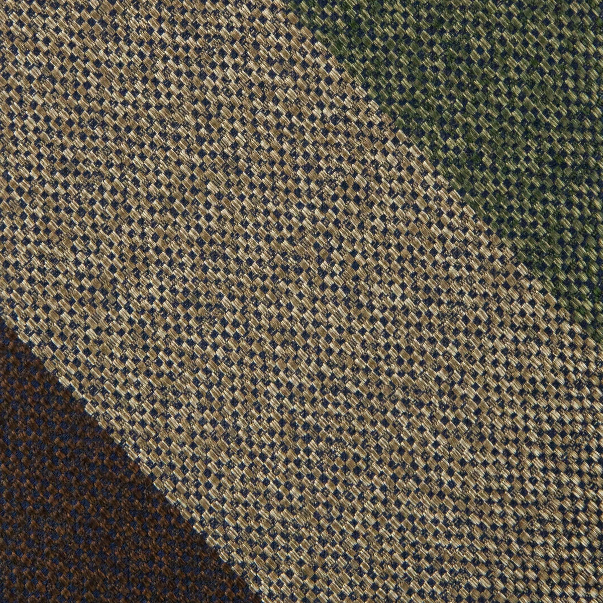 Japanese Boucle Silk Tie - Brown / Olive / Beige