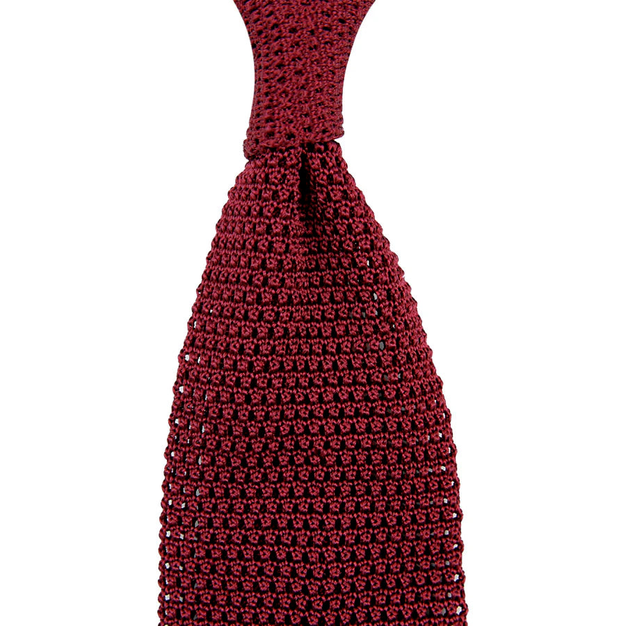 Silk Knit Tie - Cherry