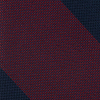 Japanese Grenadine Silk Tie - Navy / Burgundy - Hand-Rolled
