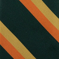 Japanese Repp Stripe Silk Tie - Forest / Beige / Orange