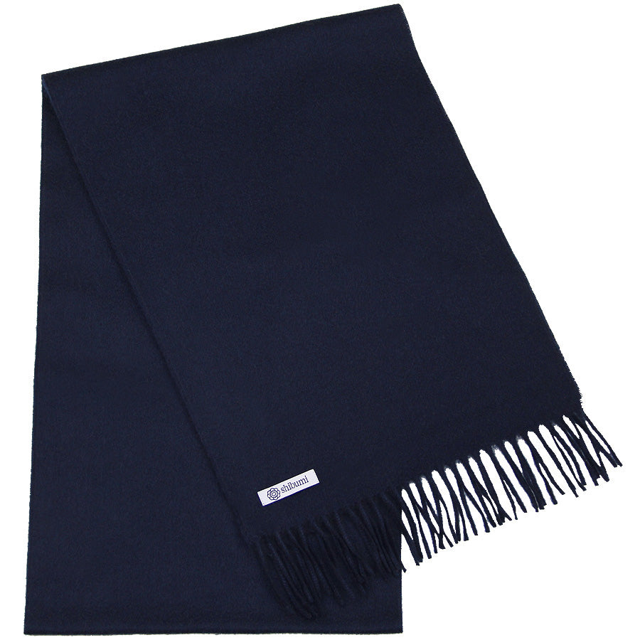 Cashmere Scarf - Navy - Plain