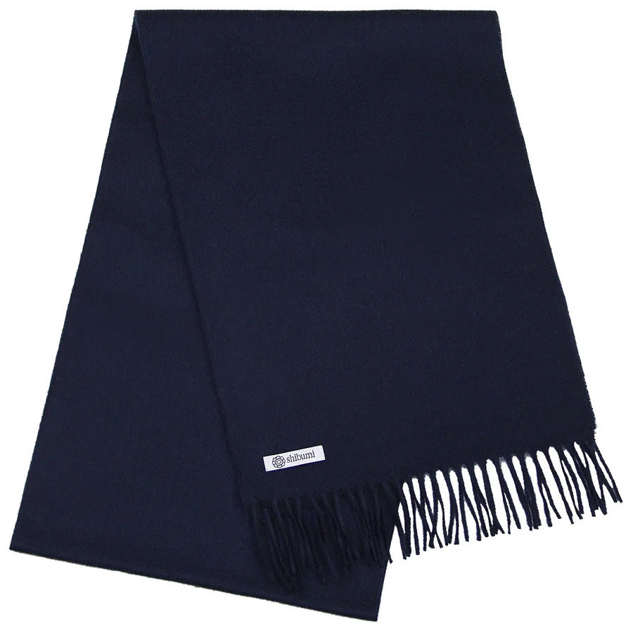 Cashmere Scarf - Navy - Plain