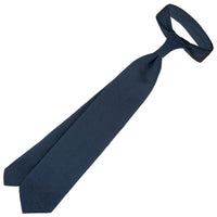 Vintage Kimono Shantung Silk Tie - Navy - Hand-Rolled