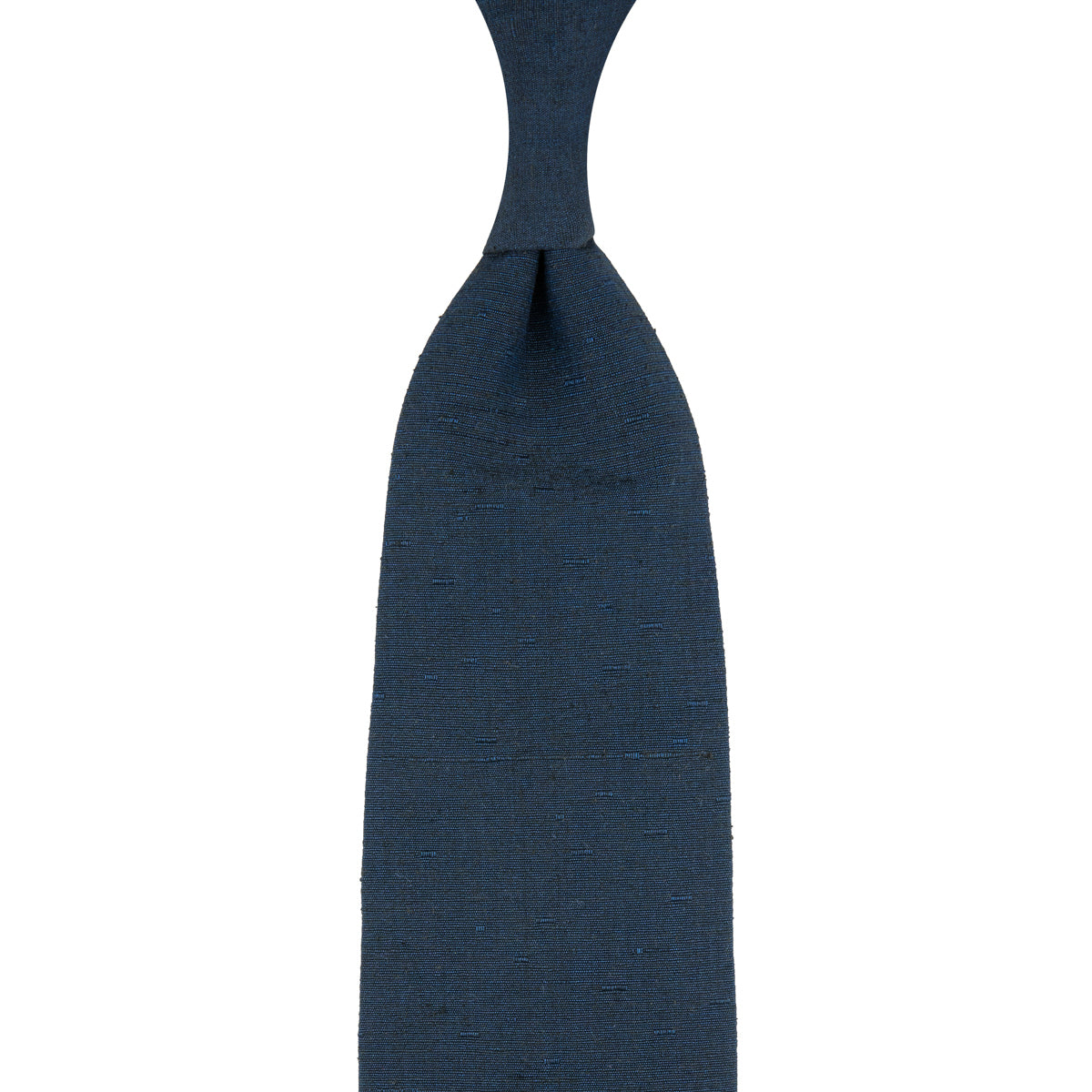 Vintage Kimono Shantung Silk Tie - Navy - Hand-Rolled