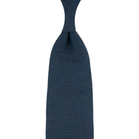 Vintage Kimono Shantung Silk Tie - Navy - Hand-Rolled