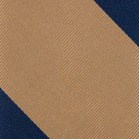 Japanese Repp Stripe Silk Tie - Navy / Oatmeal