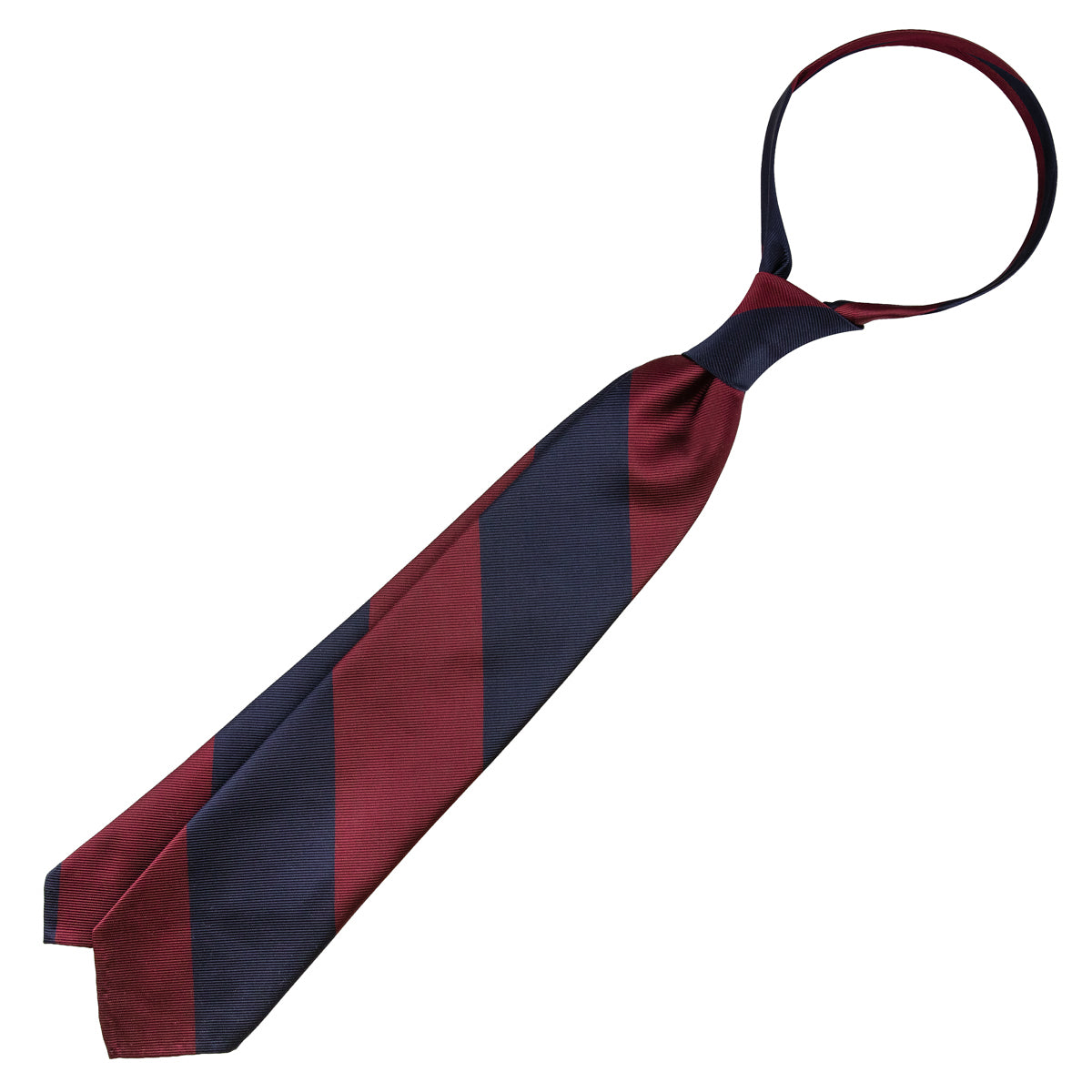 Japanese Repp Stripe Silk Tie - Navy / Burgundy