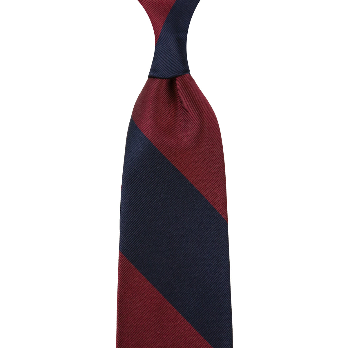 Japanese Repp Stripe Silk Tie - Navy / Burgundy