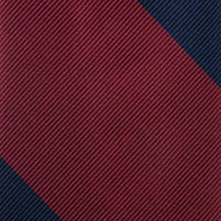 Japanese Repp Stripe Silk Tie - Navy / Burgundy
