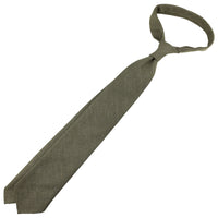 Japanese Ramie Tie - Army - Hand-Rolled