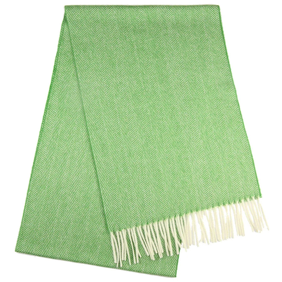 Cashmere Herringbone Scarf - Green