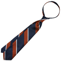 Japanese Repp Stripe Silk Tie - Navy / Rust / Sky