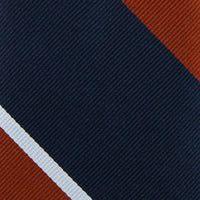 Japanese Repp Stripe Silk Tie - Navy / Rust / Sky