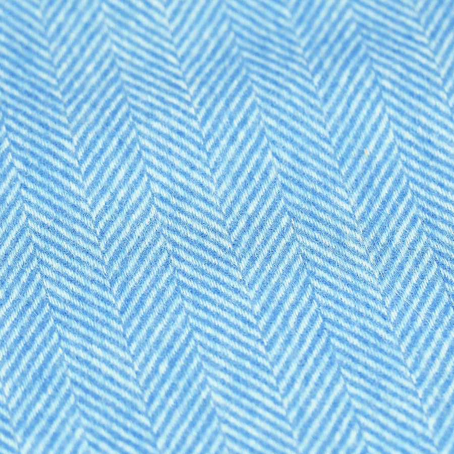 Cashmere Herringbone Scarf - Sky Blue