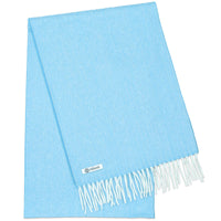 Cashmere Herringbone Scarf - Sky Blue