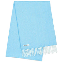 Cashmere Herringbone Scarf - Sky Blue