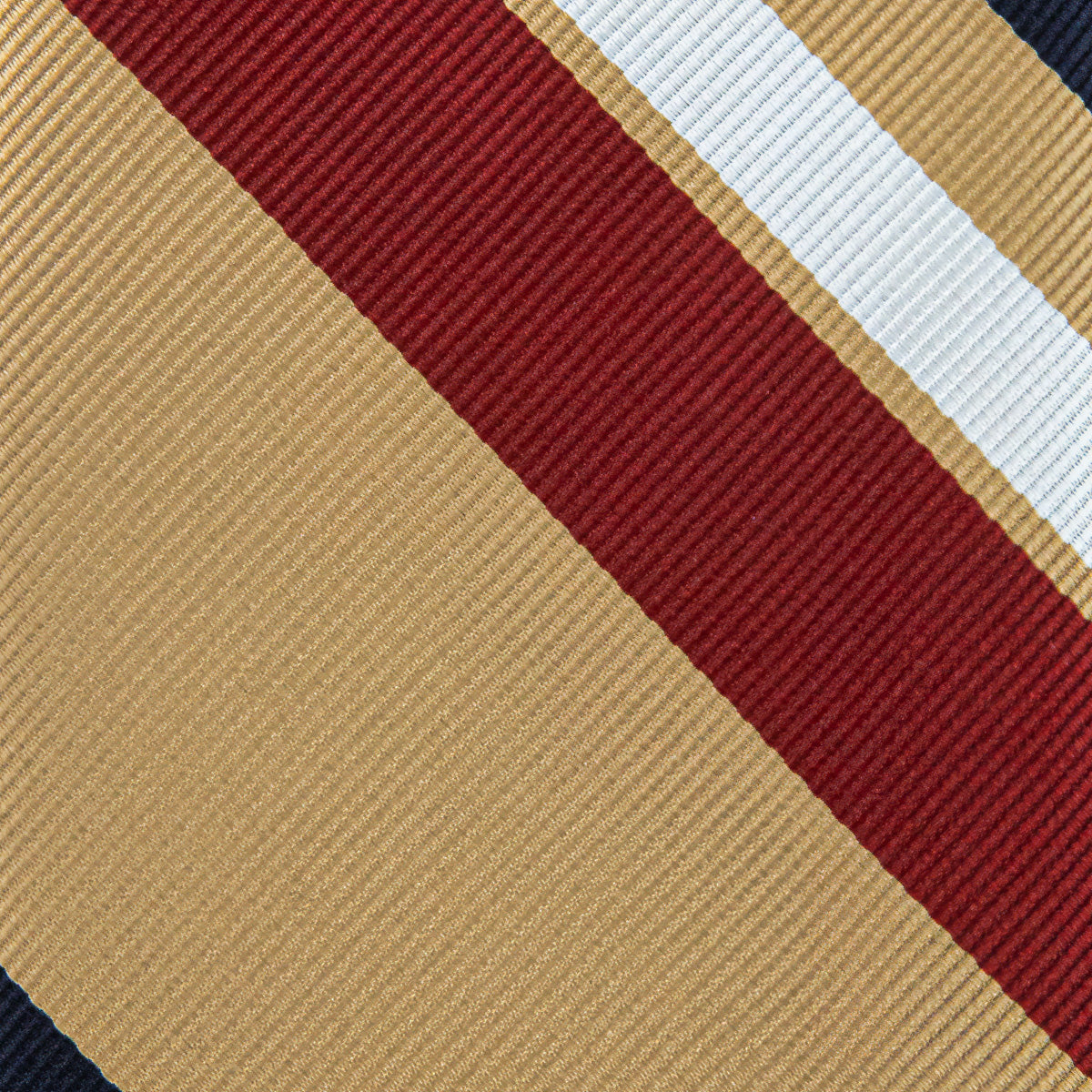 Japanese Repp Stripe Silk Tie - Navy / Beige / Red / White