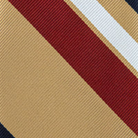 Japanese Repp Stripe Silk Tie - Navy / Beige / Red / White