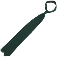 V-Point Knit Tie - Forest Green - Silk
