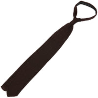 V-Point Knit Tie - Chocolate - Silk